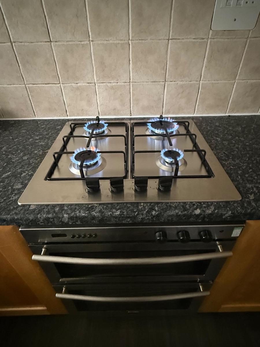 A new gas hob installed and flame-tested by LR Heating